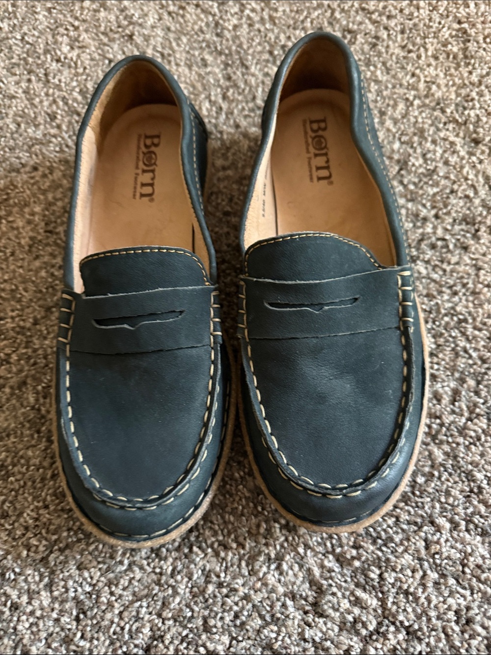Born Navy Blue Women's Penny Loafers